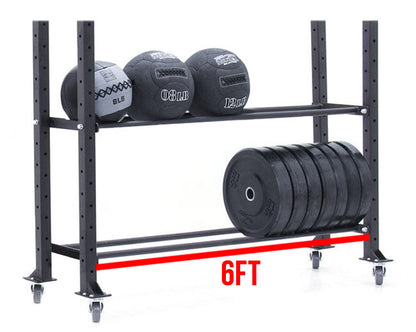 XM Fitness 2 Tier Ball/Plate Storage Rack - 6ft Strength & Conditioning Canada.