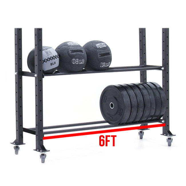 XM Fitness 2 Tier Ball/Plate Storage Rack - 6ft Strength & Conditioning Canada.