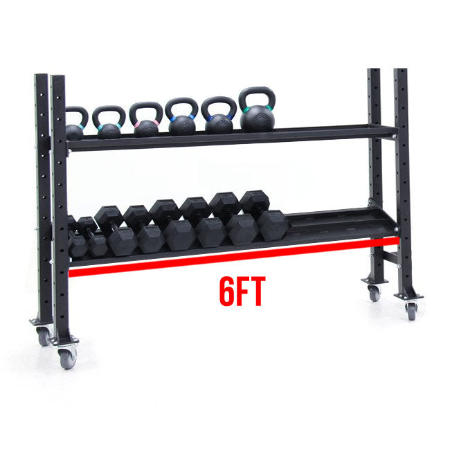 XM FITNESS 2 Tier Kettlebell/Dumbbell Storage Rack - 6ft Strength & Conditioning Canada.