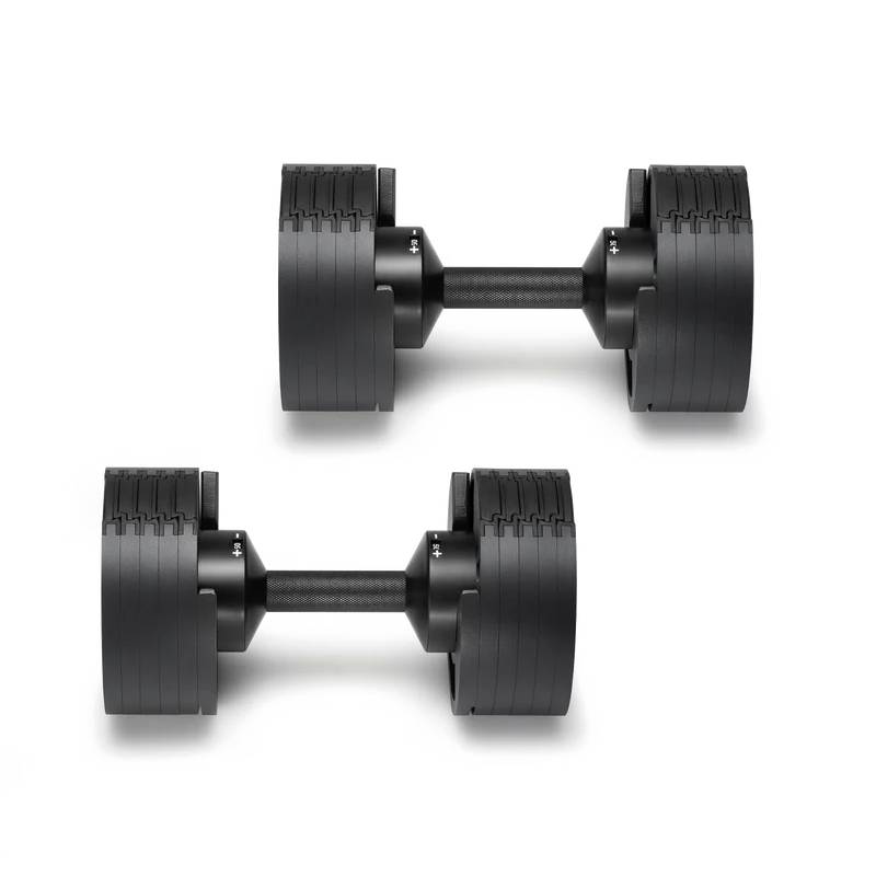 SMRTFT Nüobells - 5-50lb Adjustable Dumbbell Pair - Matte Black