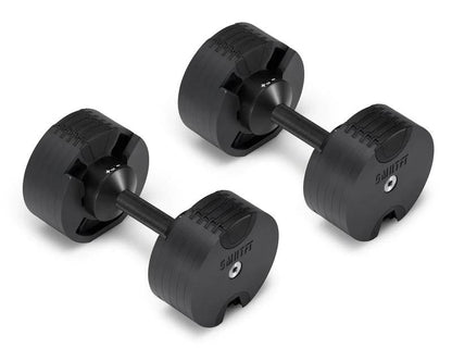 SMRTFT Nüobells - 5-50lb Adjustable Dumbbell Pair - Matte Black