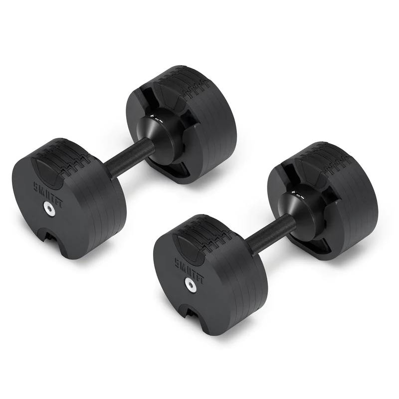 SMRTFT Nüobells - 5-50lb Adjustable Dumbbell Pair - Matte Black