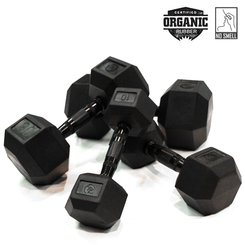 3lb Virgin Rubber Hex Dumbbell No Odour SDVR-3