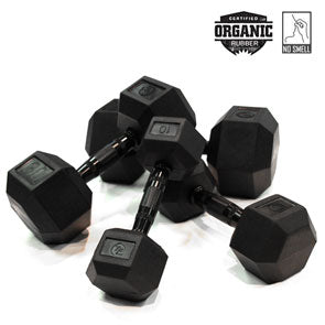 30lb Virgin Rubber Hex Dumbbell No Odour SDVR-30