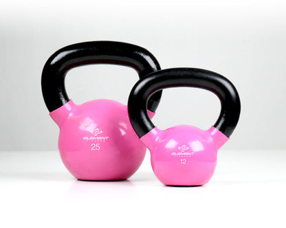 Element Fitness 20lbs Vinyl Pink Kettlebell Strength & Conditioning Canada.