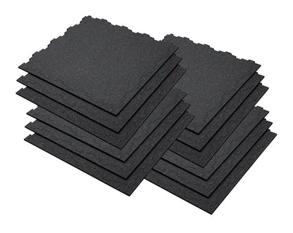 Red 2' x 2' Interlocking Rubber Floor Mat - 12 Pack