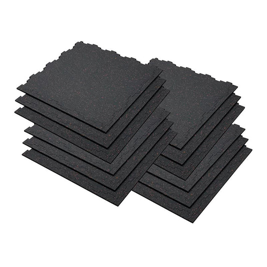 Red 2' x 2' Interlocking Rubber Floor Mat - 12 Pack