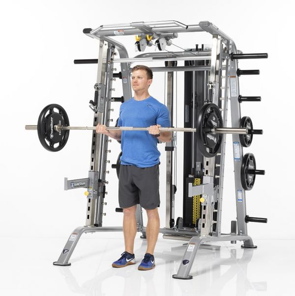 TuffStuff Fitness EVOLUTION SMITH MACHINE / HALF CAGE ENSEMBLE (CSM-725WS) Strength Machines Canada.