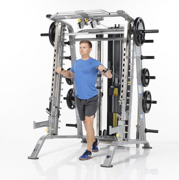 TuffStuff Fitness EVOLUTION SMITH MACHINE / HALF CAGE ENSEMBLE (CSM-725WS) Strength Machines Canada.