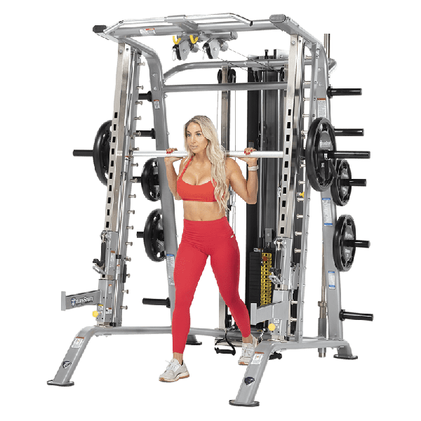 TuffStuff Fitness EVOLUTION SMITH MACHINE / HALF CAGE ENSEMBLE (CSM-725WS) Strength Machines Canada.